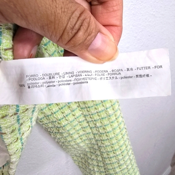 Zara Womens Green Textured Tweed Cropped Jacket Size XS. - Picture 9 of 9